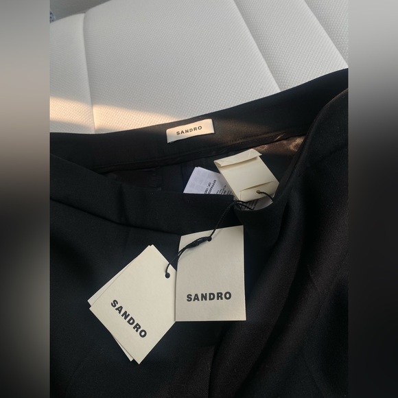 SANDRO Paris wool-blend straight leg dress pants - black size 38 (M) - brand new - Picture 4 of 5